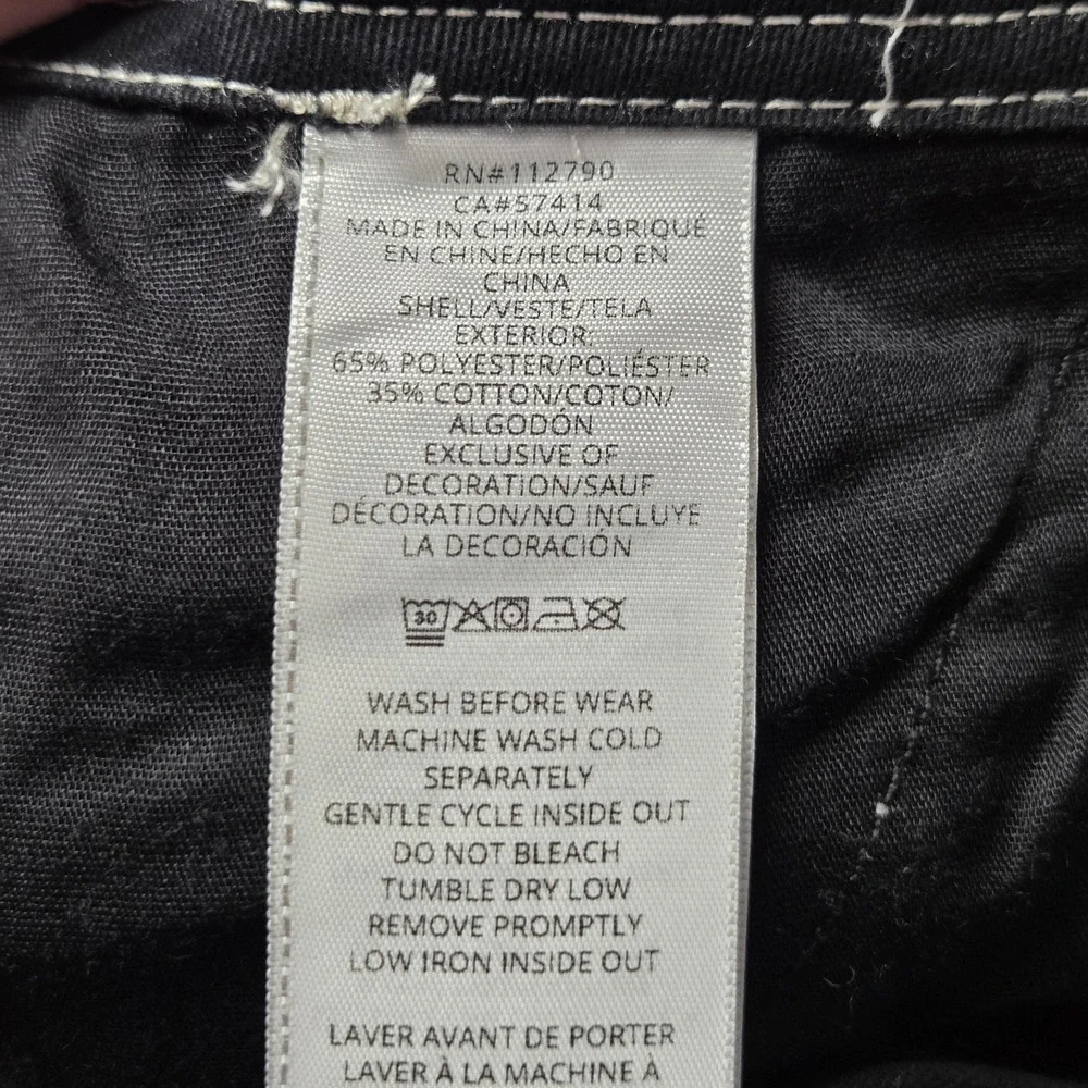True Religion Cargo Pants Mens 35x31 Black Denim Contrast Stitch Pockets Casual
